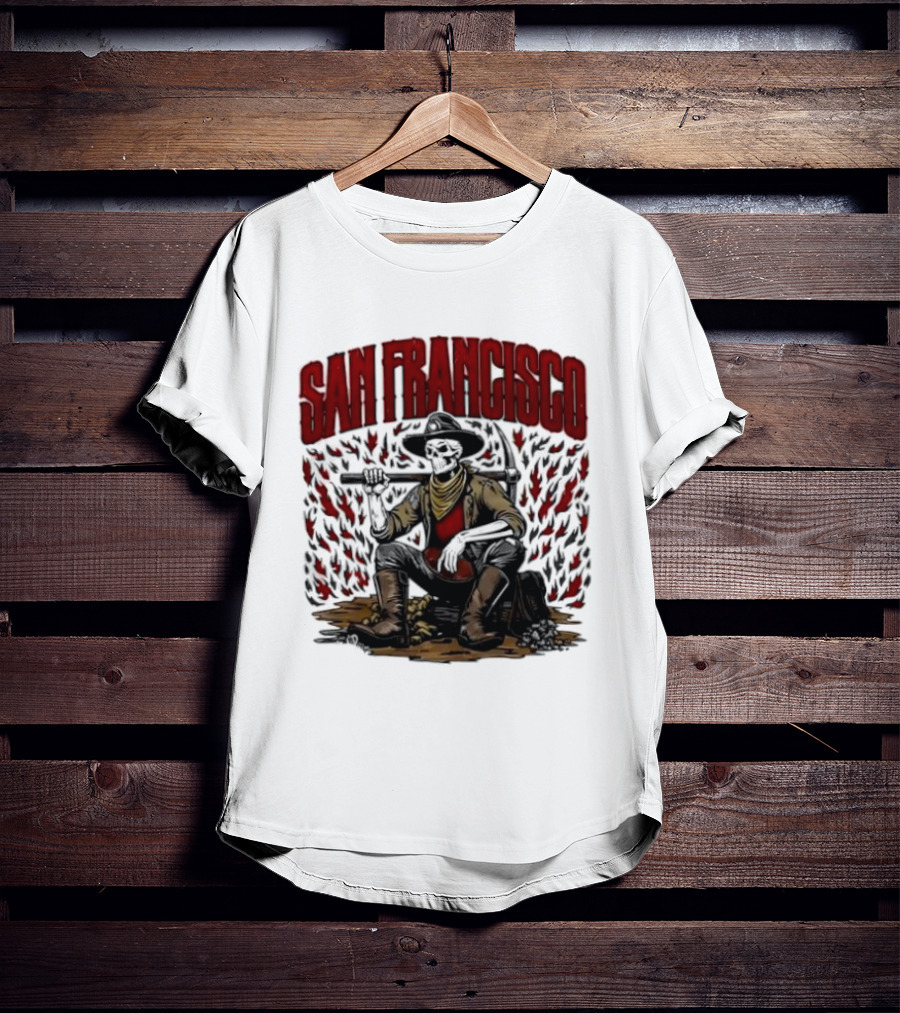 San Francisco 49ers Cowboy Skeleton Football T-Shirt