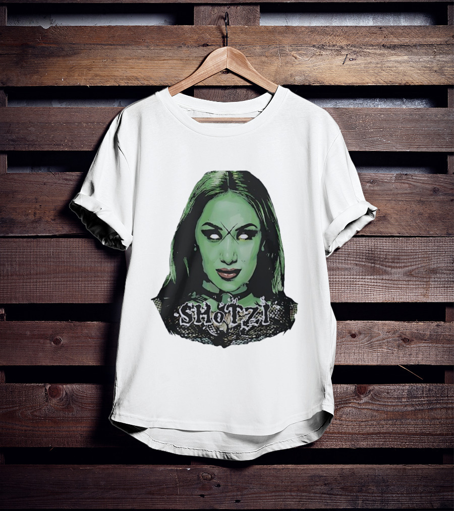 Shotzi Blackheart Green Face Horror T-Shirt