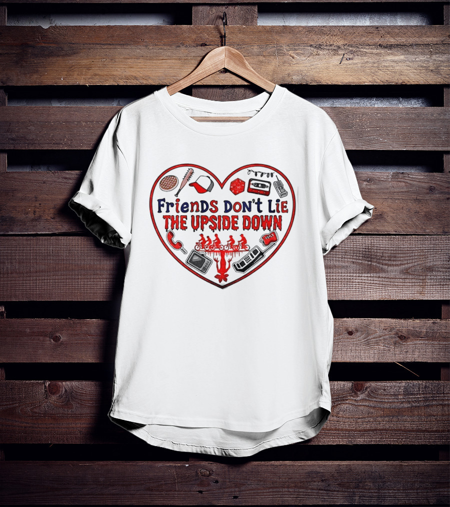Friends Don’t Lie The Upside Down Stranger Things Heart Vintage T-Shirt
