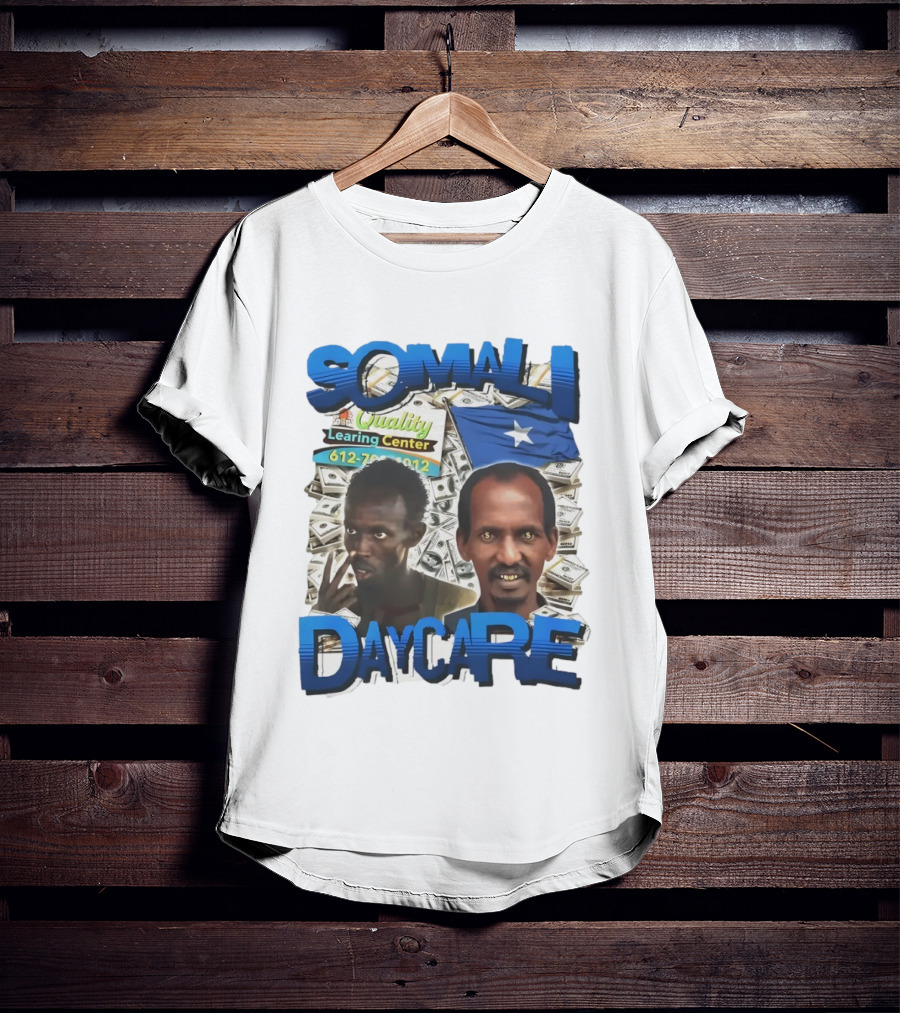 Somali Daycare Quality Learning Center Dollar Background T-Shirt