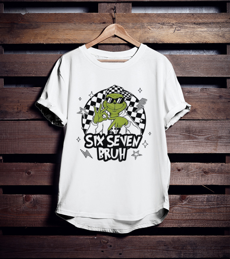 Grinch Six Seven Bruh Meme Christmas T-Shirt