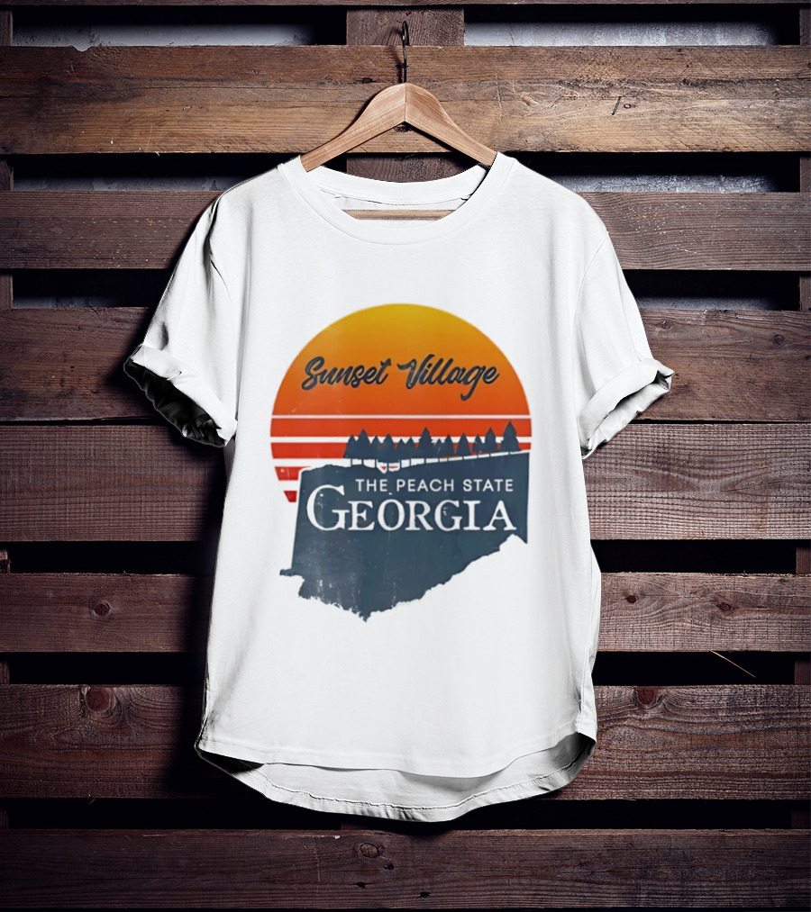 Sunset Village The Peach State Georgia T-Shirt