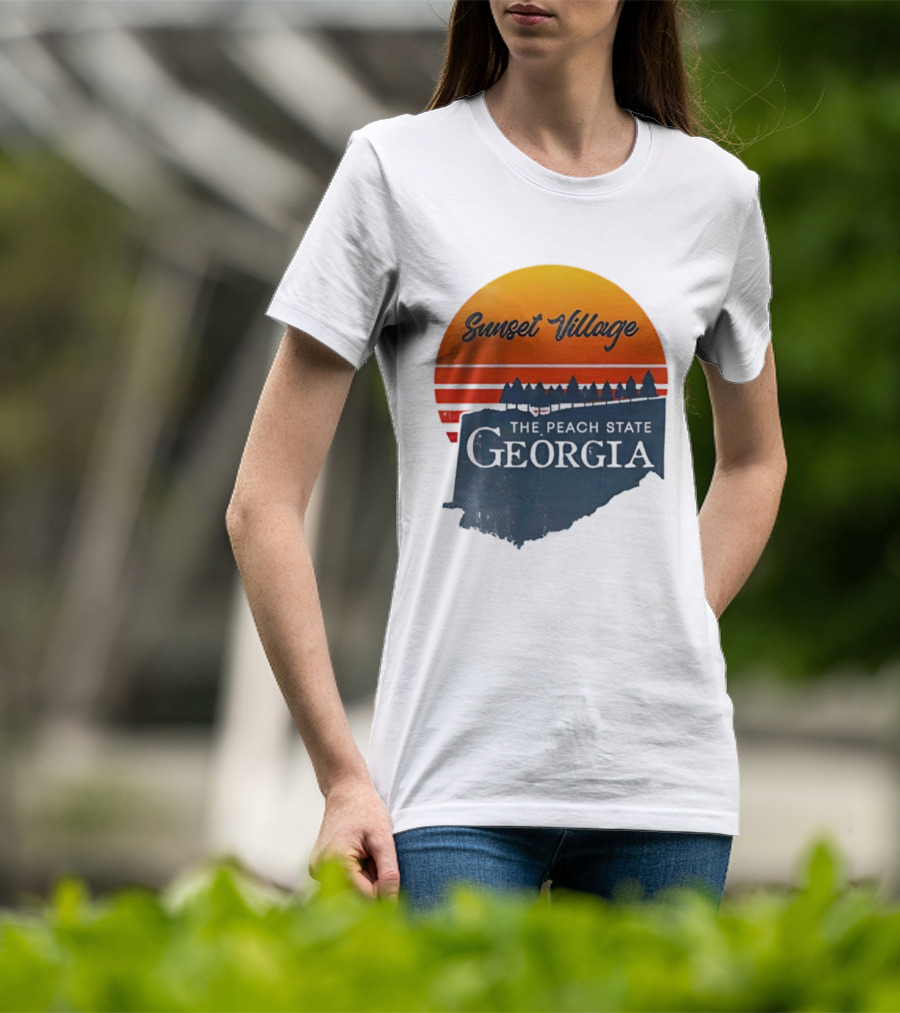 Sunset Village The Peach State Georgia T-Shirt