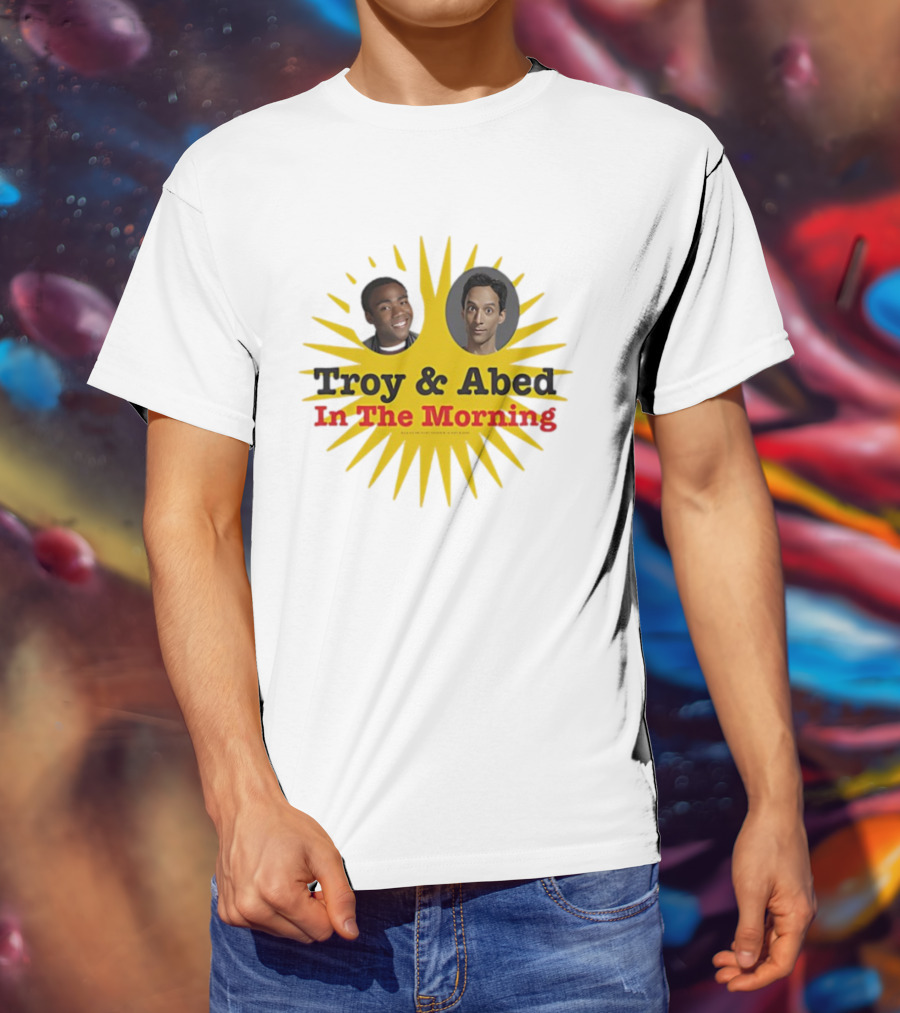 Troy & Abed In The Morning Sunburst Faces Community Fan Favorite T-Shirt