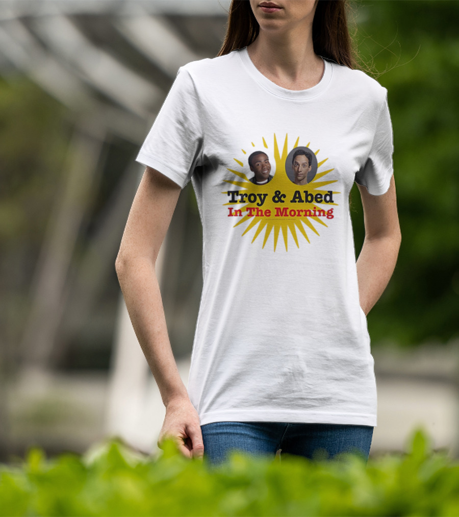 Troy & Abed In The Morning Sunburst Faces Community Fan Favorite T-Shirt