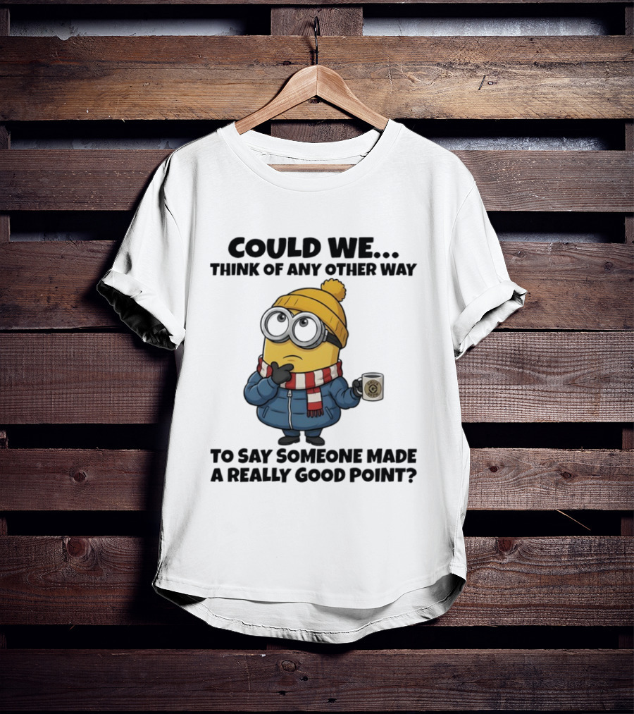 Minion Thinking Holding Coffee Winter Jacket And Beanie T-Shirt