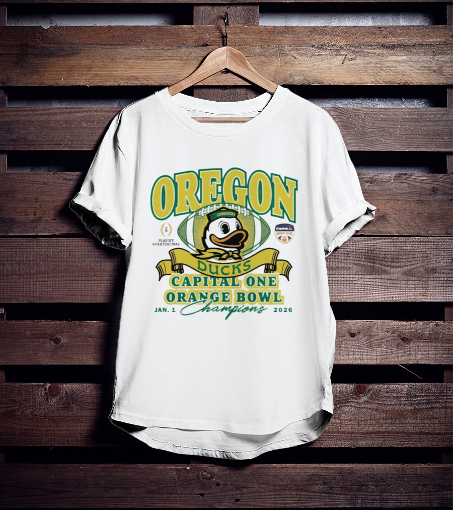 Oregon Ducks Capital One Orange Bowl Champions January 1 2026 T-Shirt