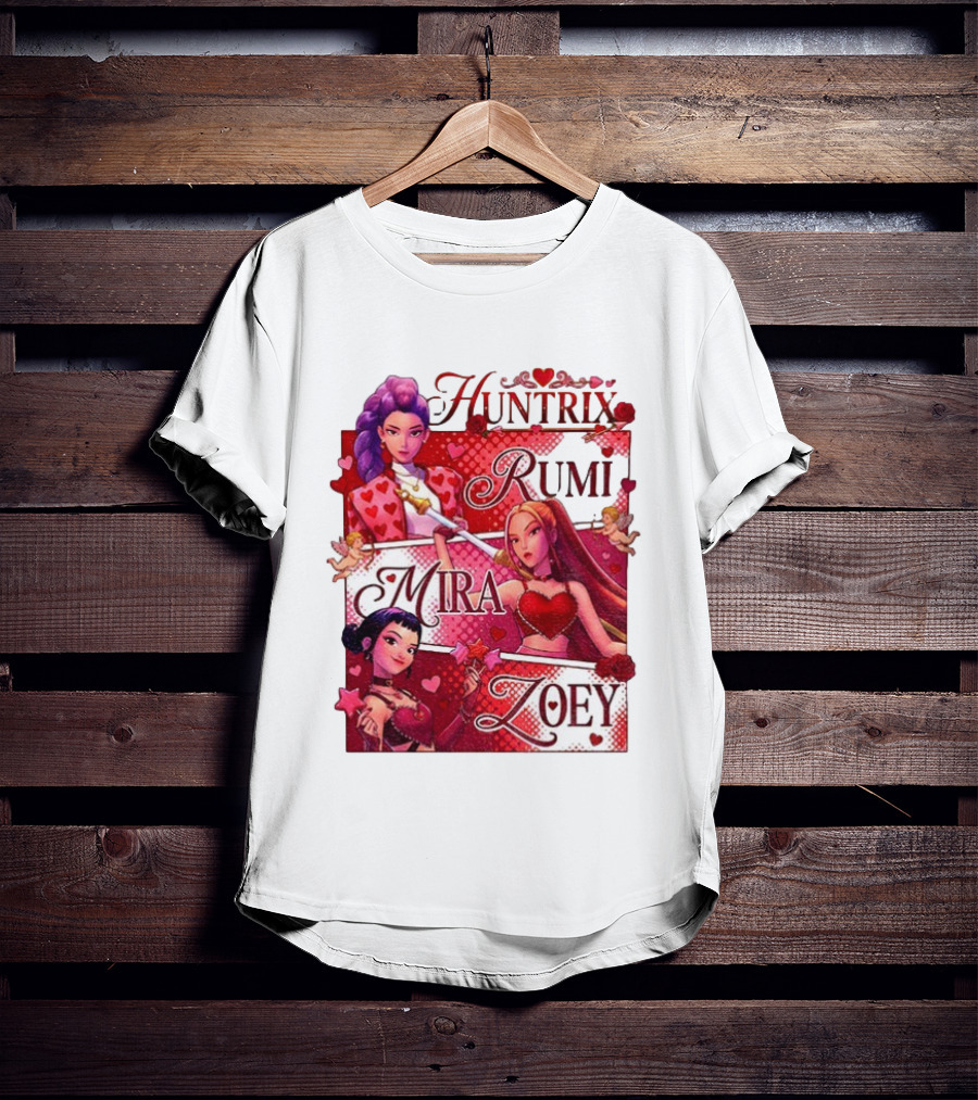 Saja Kpop Idol Huntrix Rumi Mira Zoey Valentine’s Day T-Shirt