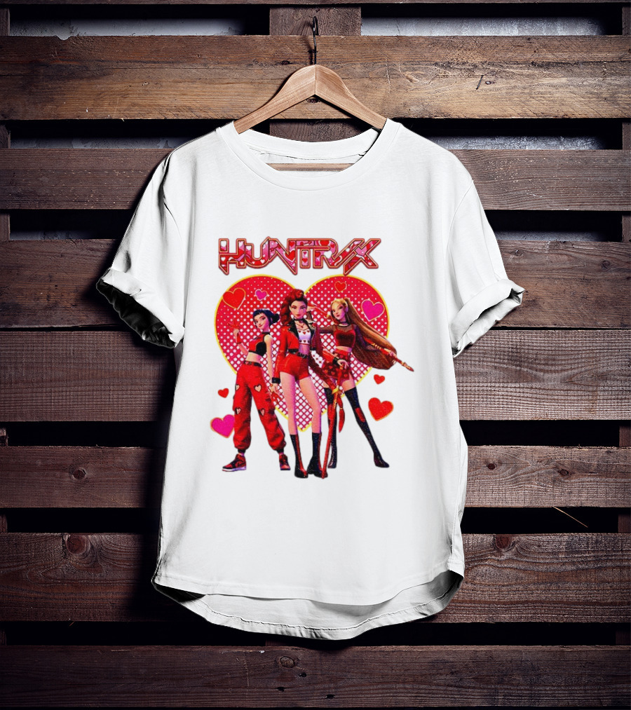 Huntrix Valentine Anime Girl Group Saja Girls Hearts T-Shirt