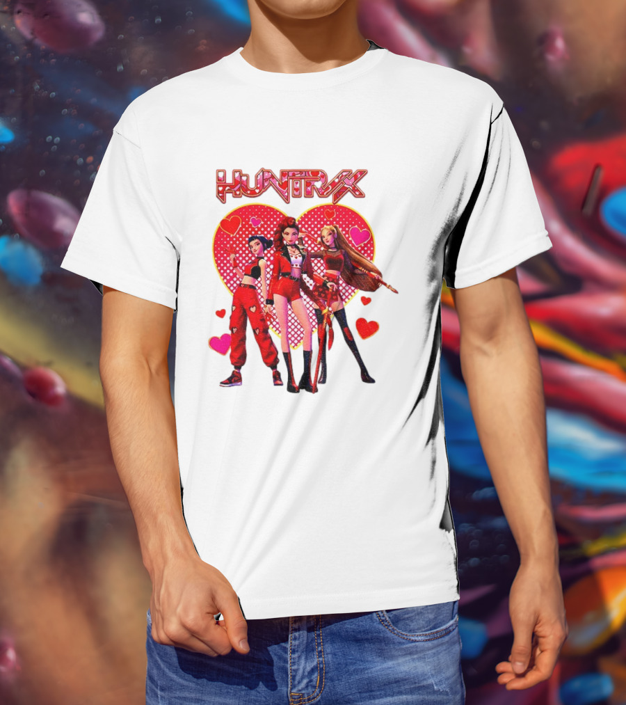 Huntrix Valentine Anime Girl Group Saja Girls Hearts T-Shirt