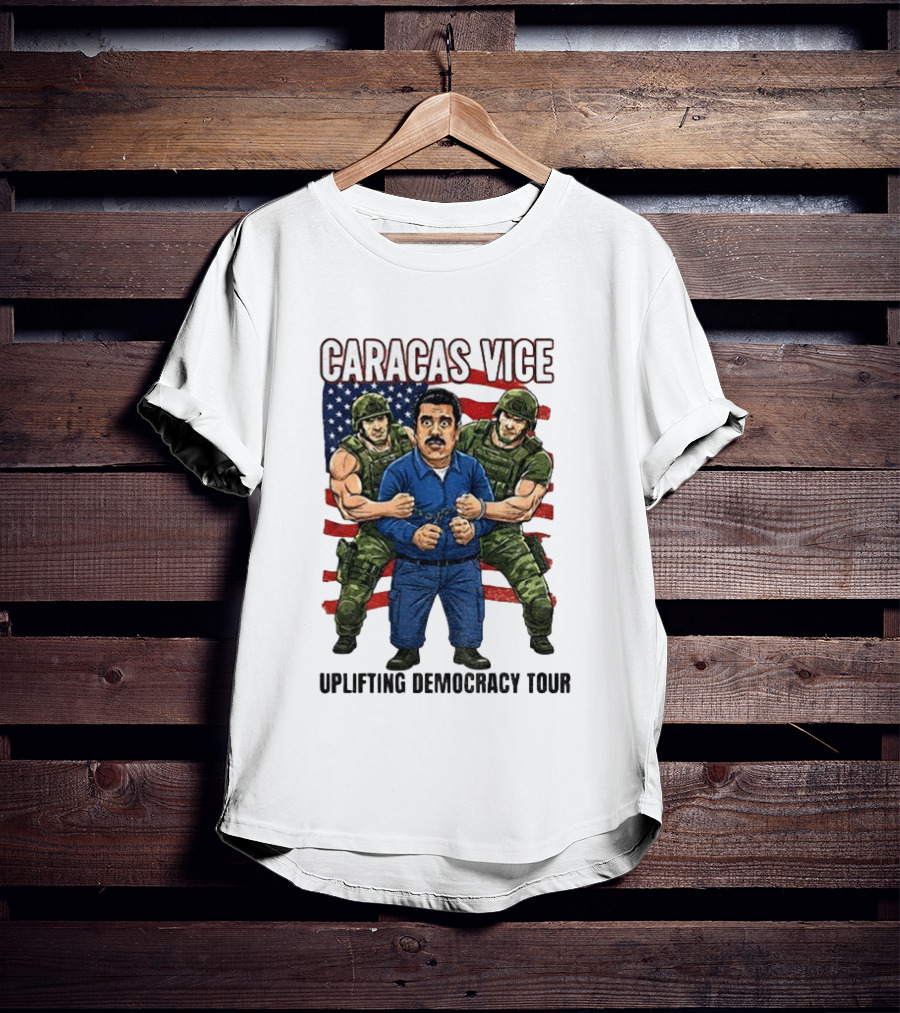 Caracas Vice Maduro Captured Uplifting Democracy American Flag T-Shirt