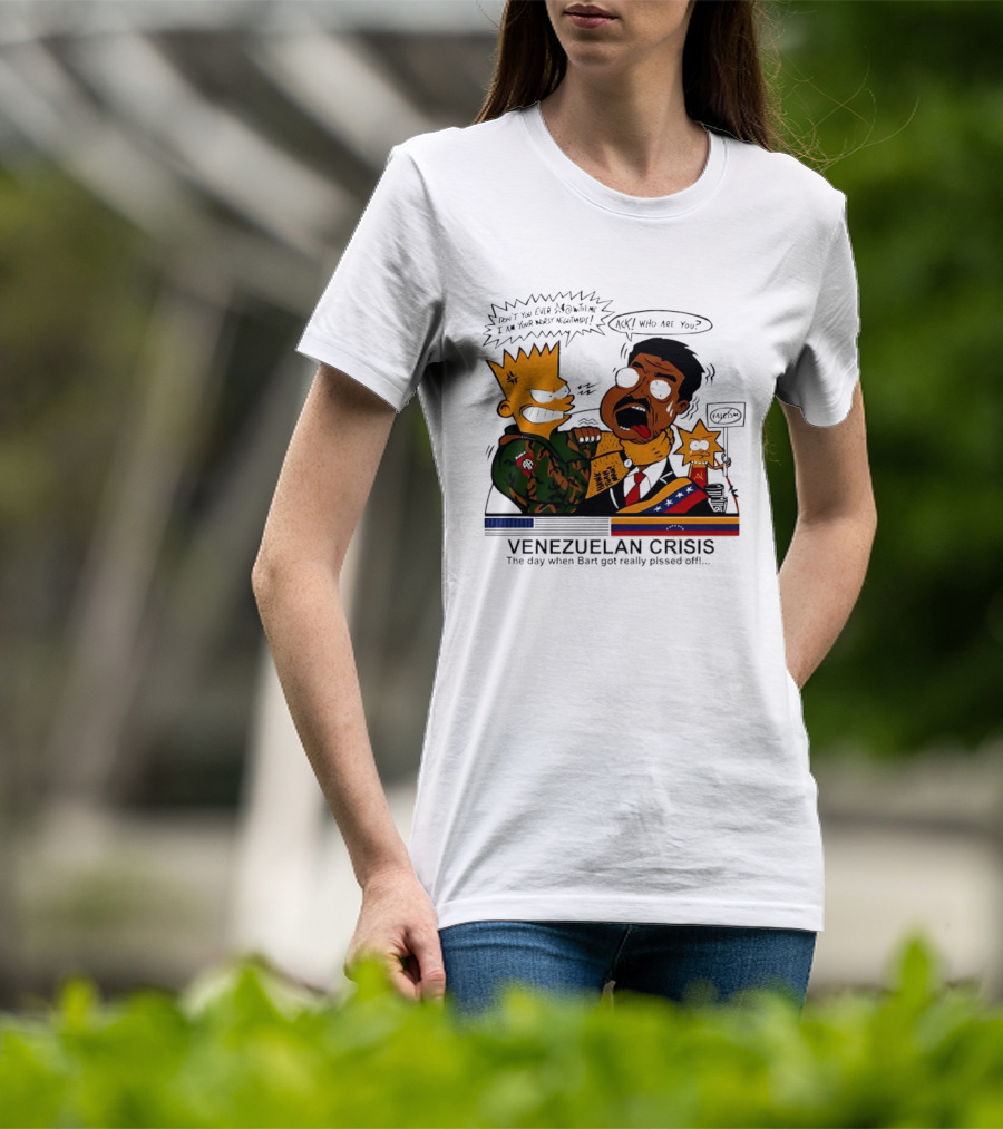 Venezuelan Crisis Bart Cartoon Political Commentary Satire T-Shirt