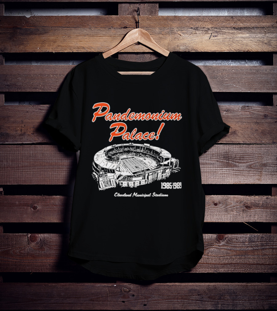 Cleveland Browns Pandemonium Palace Cleveland Municipal Stadium 1985 1989 T-Shirt