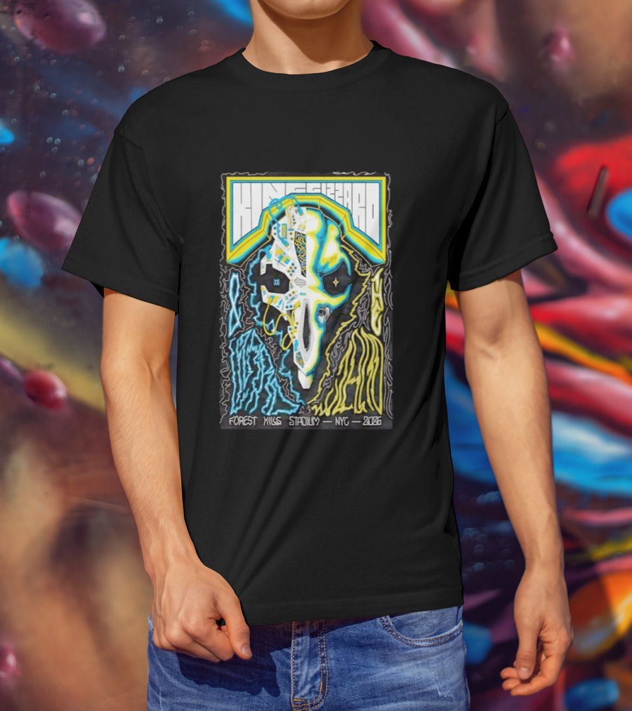 King Gizzard And The Lizard Wizard Forest Hills NYC 2026 Vibrant Skull T-Shirt