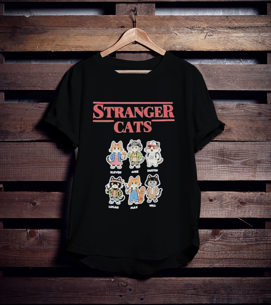 Stranger Cats Eleven Mike Dustin Lucas Max Will Characters T-Shirt