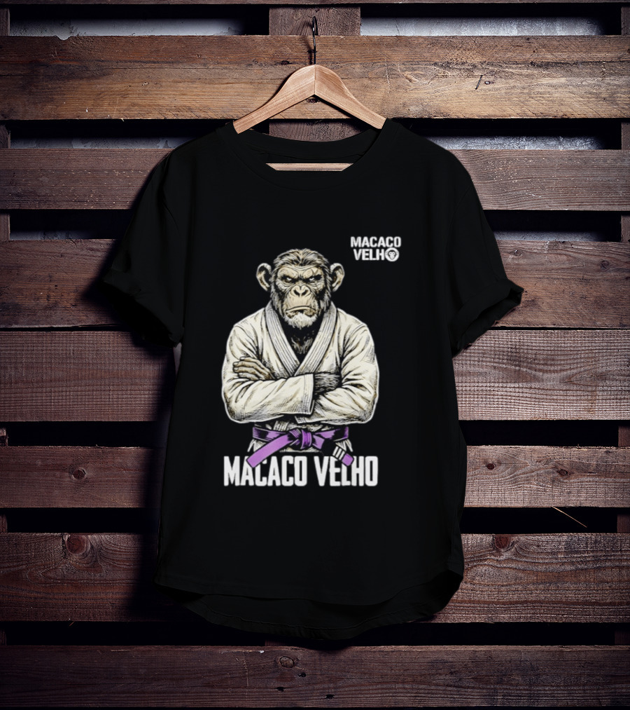 Monkey Macaco Velho Jiu Jitsu Purple Belt Seasoned Grappler T-Shirt
