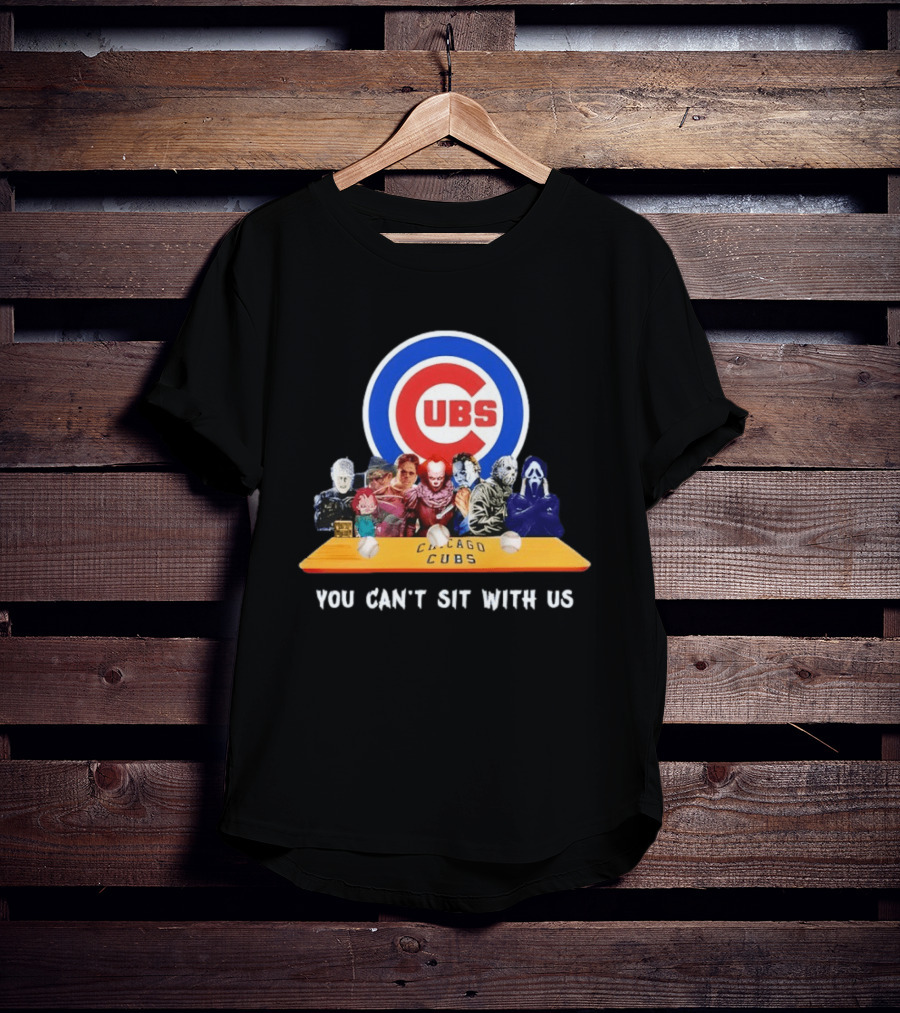 Horror Movie Characters You Can’t Sit With Us Chicago Cubs Halloween T-Shirt