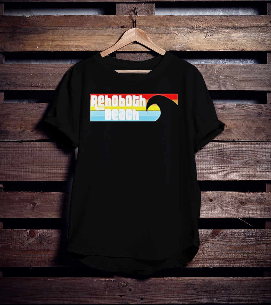 Rehoboth Beach Vintage Rainbow Wave T-Shirt