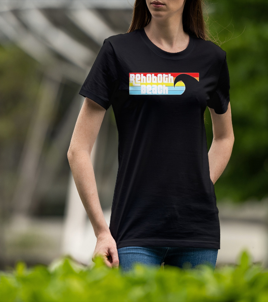 Rehoboth Beach Vintage Rainbow Wave T-Shirt