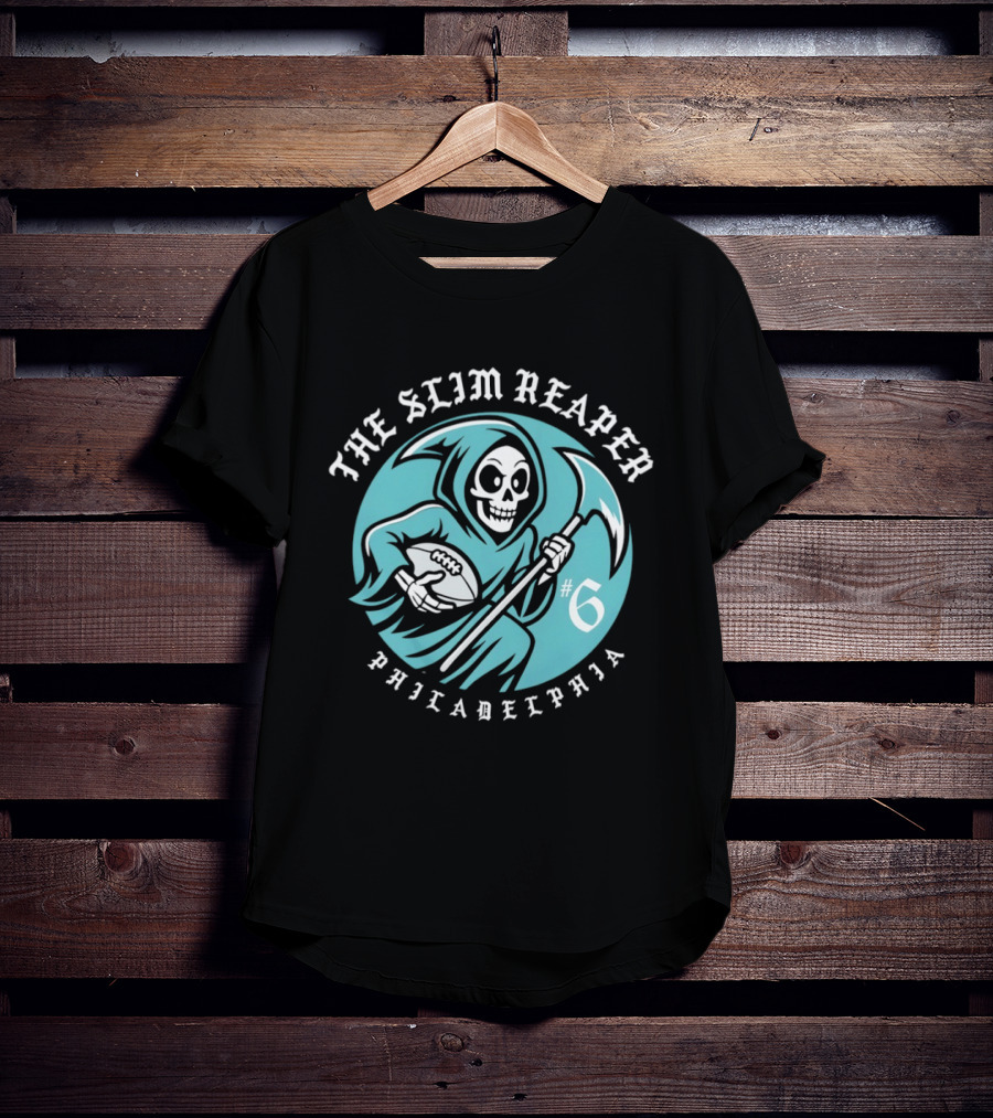 The Slim Reaper #6 Philadelphia Eagles T-Shirt
