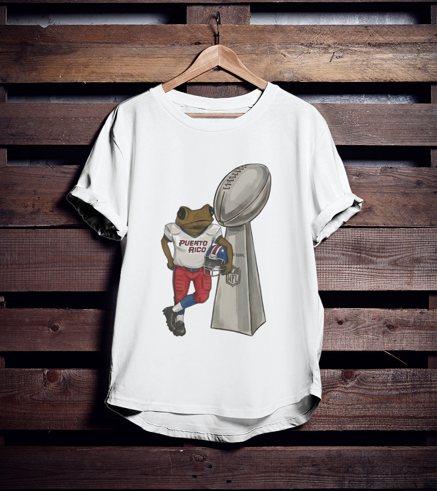Bad Bunny Benito Bowl Puerto Rico Coqui Frog NFL Super Bowl Halftime Football T-Shirt