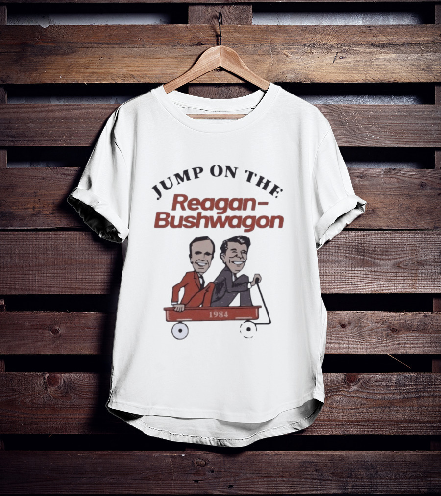 Jump On The Reagan Bushwagon 1984 Presidential Campaign T-Shirt