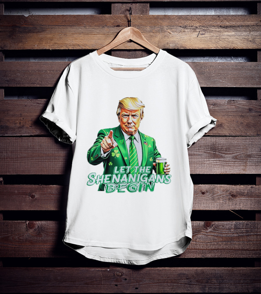 Let The Shenanigans Begin Green Suit And Beer St. Patrick's Day T-Shirt