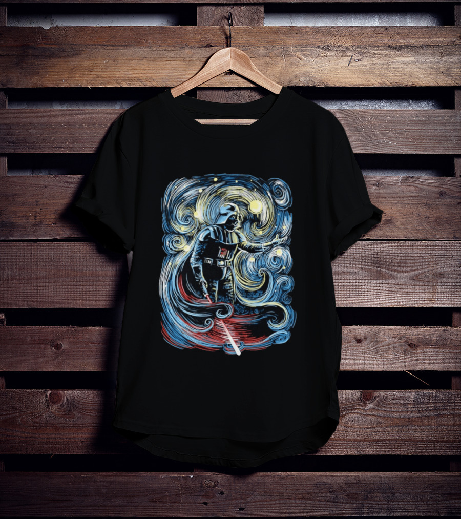 Darth Vader Starry Night Style Fusion Van Gogh Fantasy T-Shirt