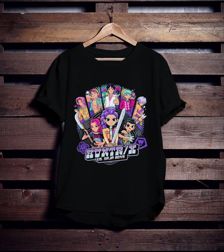 HUNTR/K Vs Saja Boys KPop Demon Hunters Style Scott Pilgrim Vs The World T-Shirt