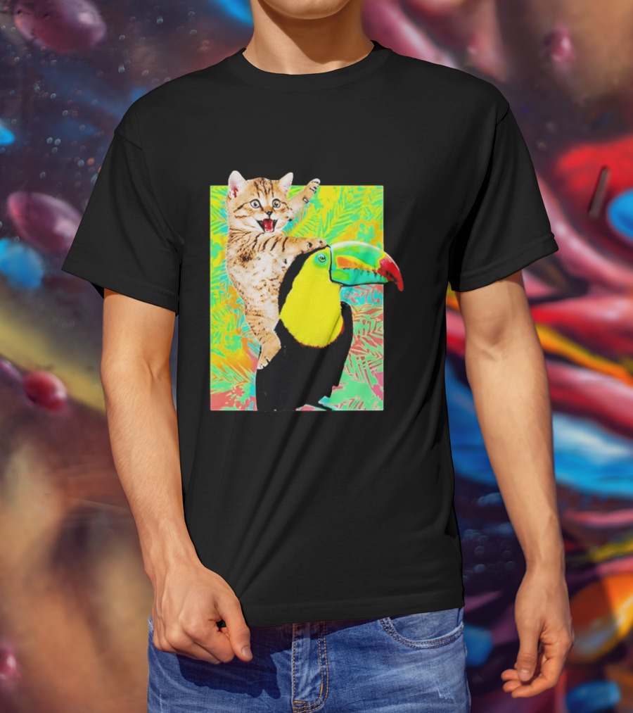 Liv And Maddie Joey Rooney Cat Toucan Ride Vibrant Animal Adventure T-Shirt