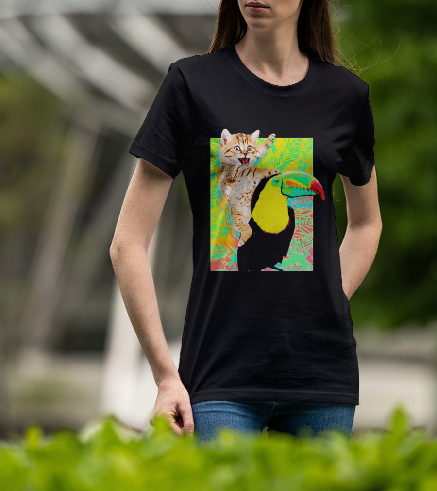 Liv And Maddie Joey Rooney Cat Toucan Ride Vibrant Animal Adventure T-Shirt