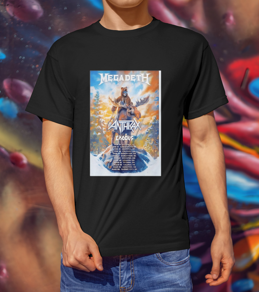 Megadeth Anthrax Exodus Tour Canada 2026 Dates And Locations T-Shirt