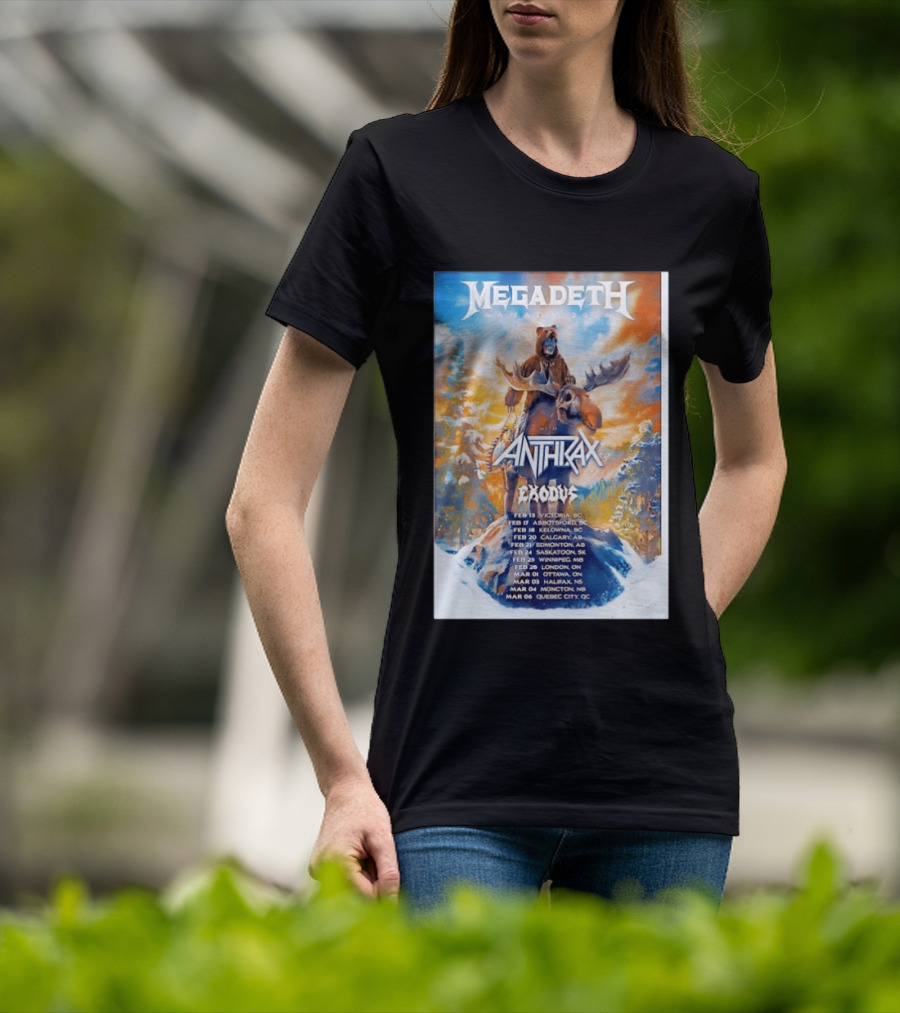 Megadeth Anthrax Exodus Tour Canada 2026 Dates And Locations T-Shirt