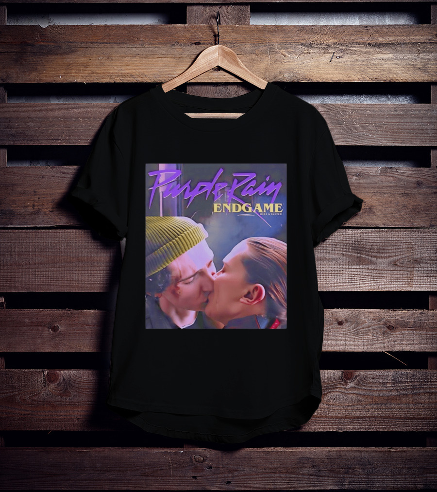 Purple Rain Endgame Mike Eleven Kissing Stranger Things T-Shirt