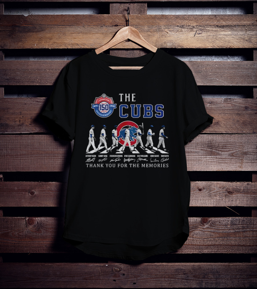 The Cubs 150th Anniversary Abbey Road Thank You For The Memories Signature T-Shirt