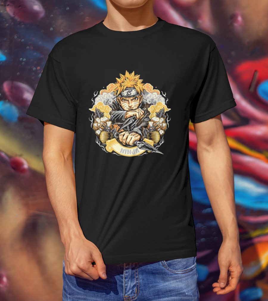 Ninja Naruto Uzumaki Kunai Warrior T-Shirt