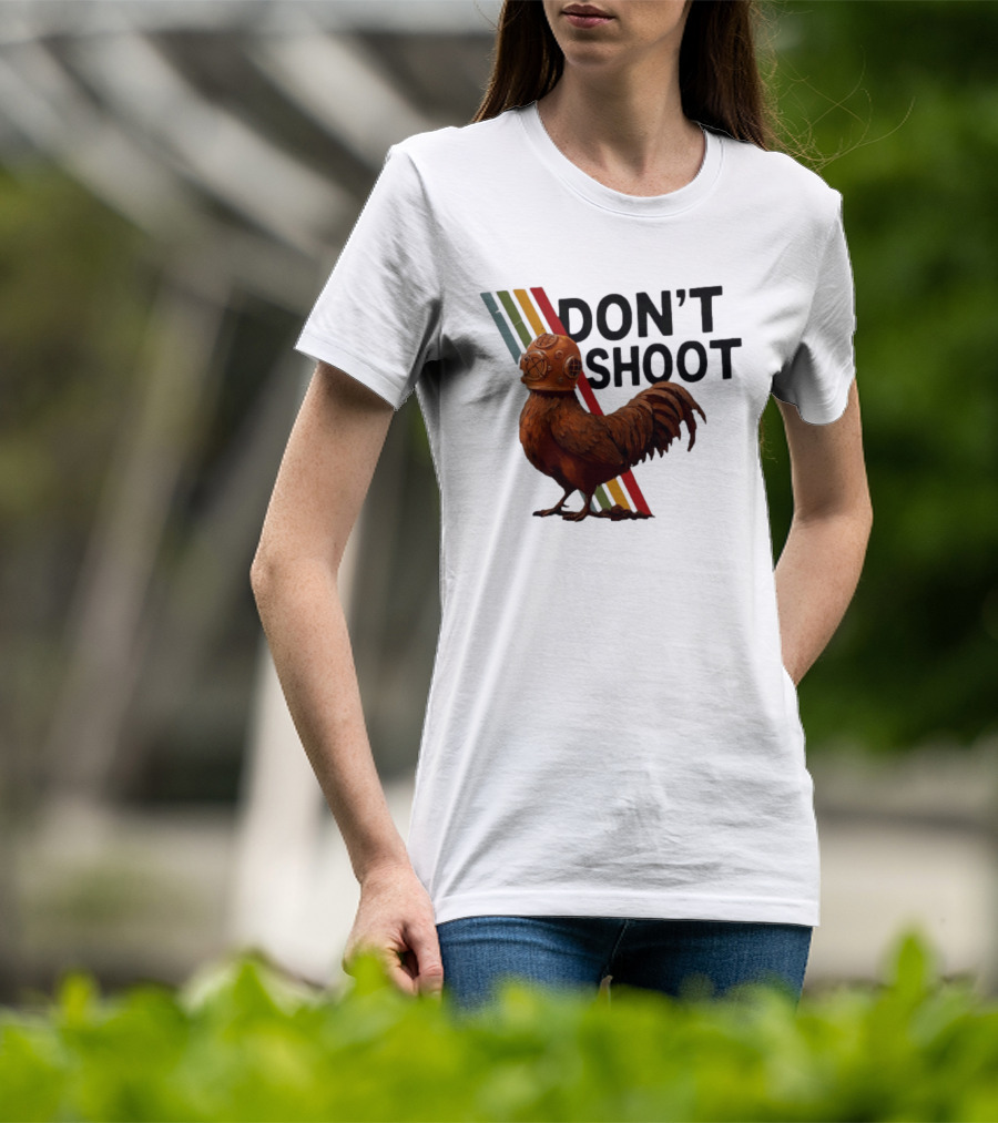 Don't Shoot Chicken Diver Helmet Retro Stripes T-Shirt