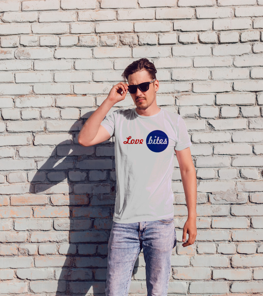 Love Bites Retro Red Blue T-Shirt