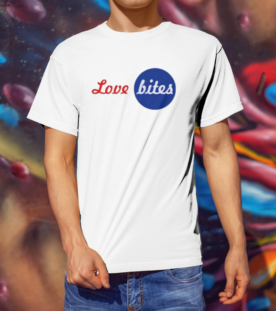 Love Bites Retro Red Blue T-Shirt