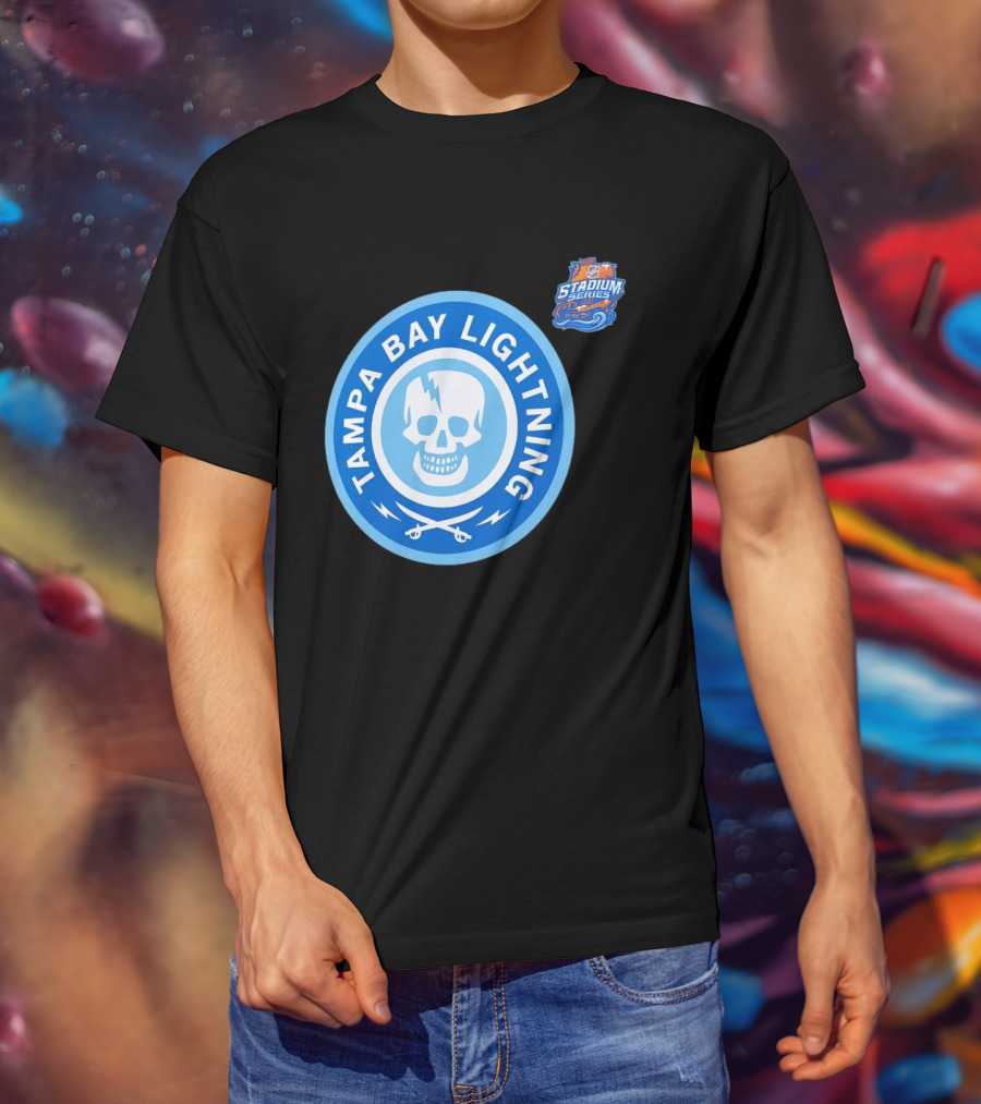Tampa Bay Lightning Skull Circle Stadium Series T-Shirt