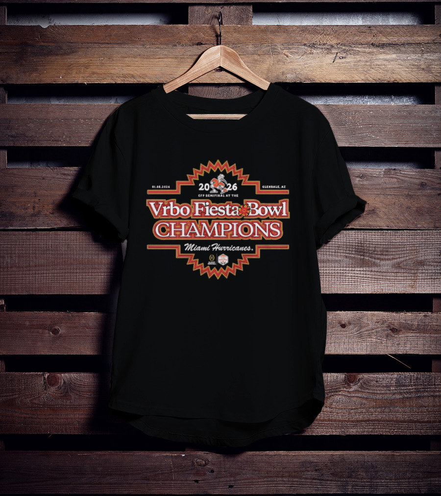 Vrbo Fiesta Bowl Champions Miami Hurricanes 2026 T-Shirt