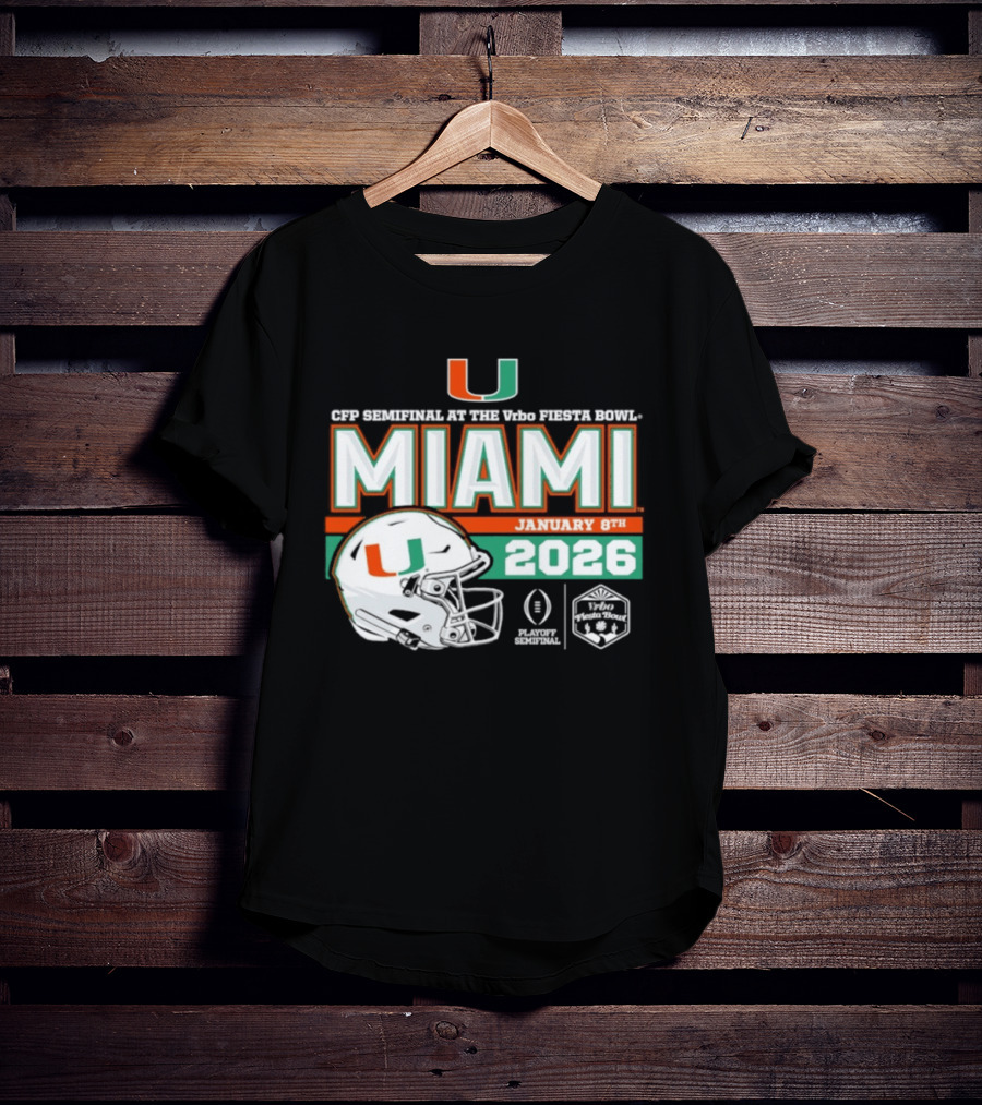CFP Semifinal Vrbo Fiesta Bowl Miami Hurricanes January 8th 2026 T-Shirt