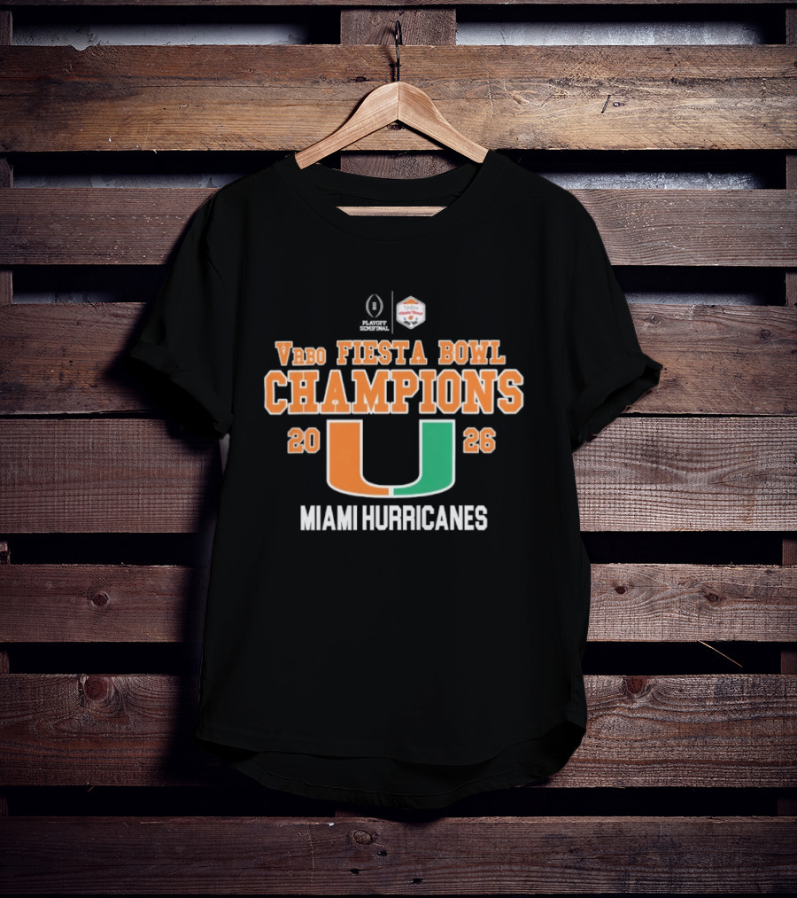 Vrbo Fiesta Bowl Champions 2026 Miami Hurricanes T-Shirt