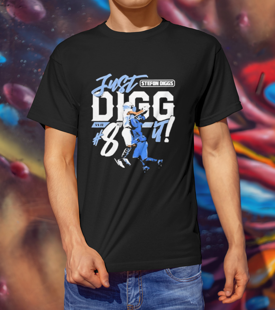 Stefon Diggs Just Digg It Number 14 Football Action T-Shirt