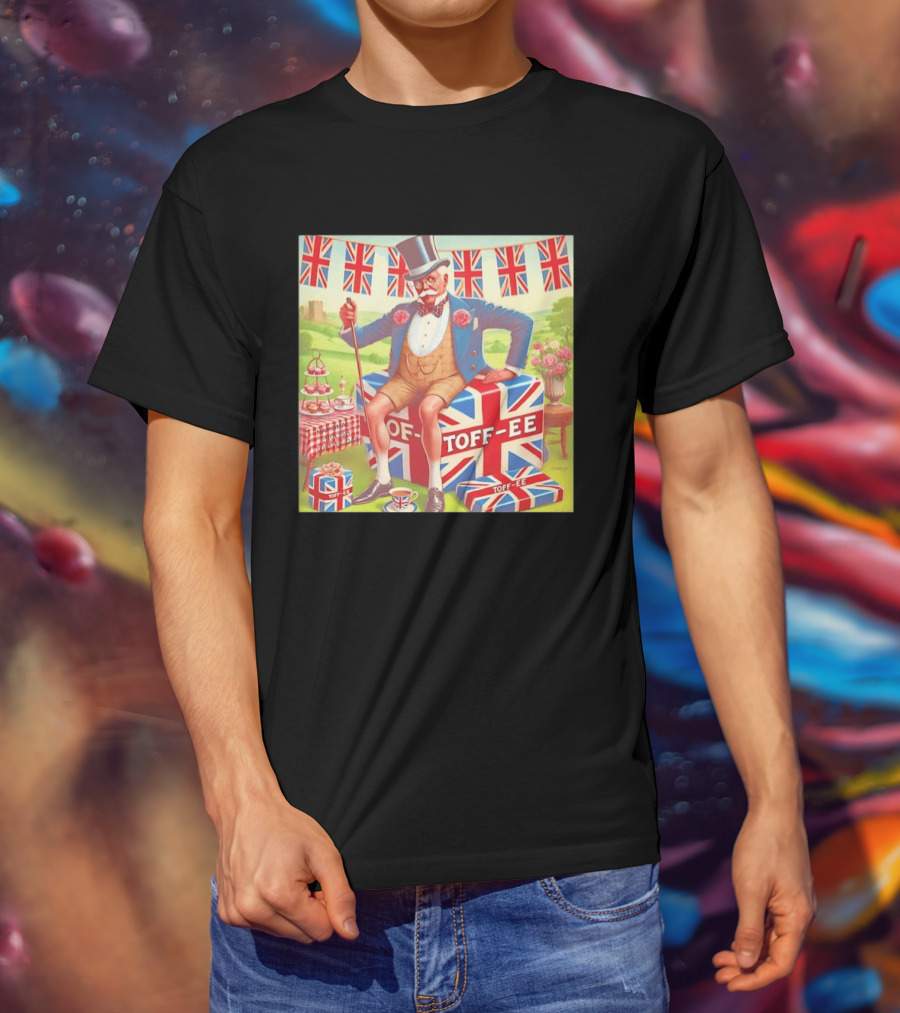 National English Toffee Party Vintage Union Jack Celebration T-Shirt