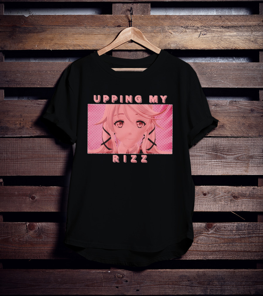 Upping My Rizz Anime Aesthetic Pink And Black T-Shirt