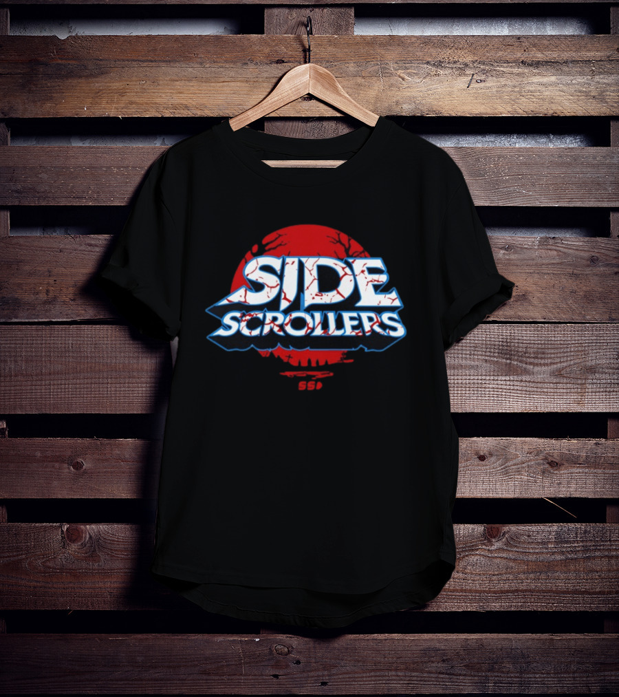 Side Scrollers Dark Vintage Red Circle Cracked T-Shirt