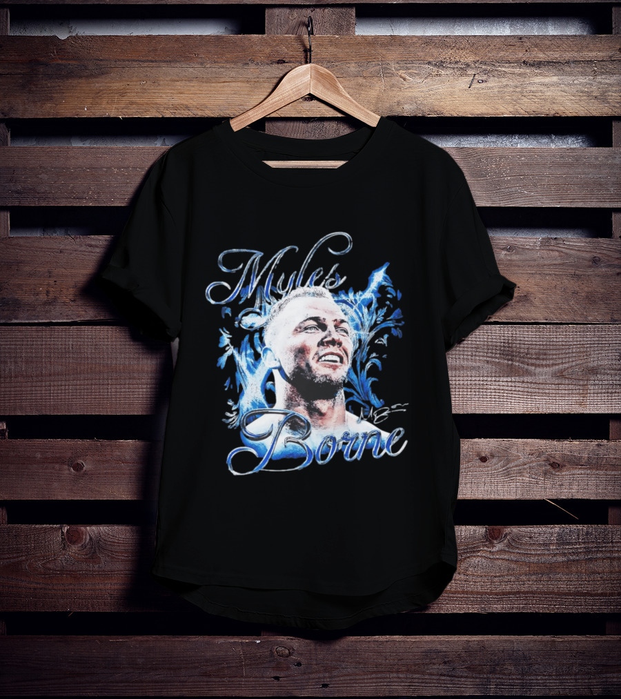 WWE Myles Borne Retro Blue Script Signature T-Shirt