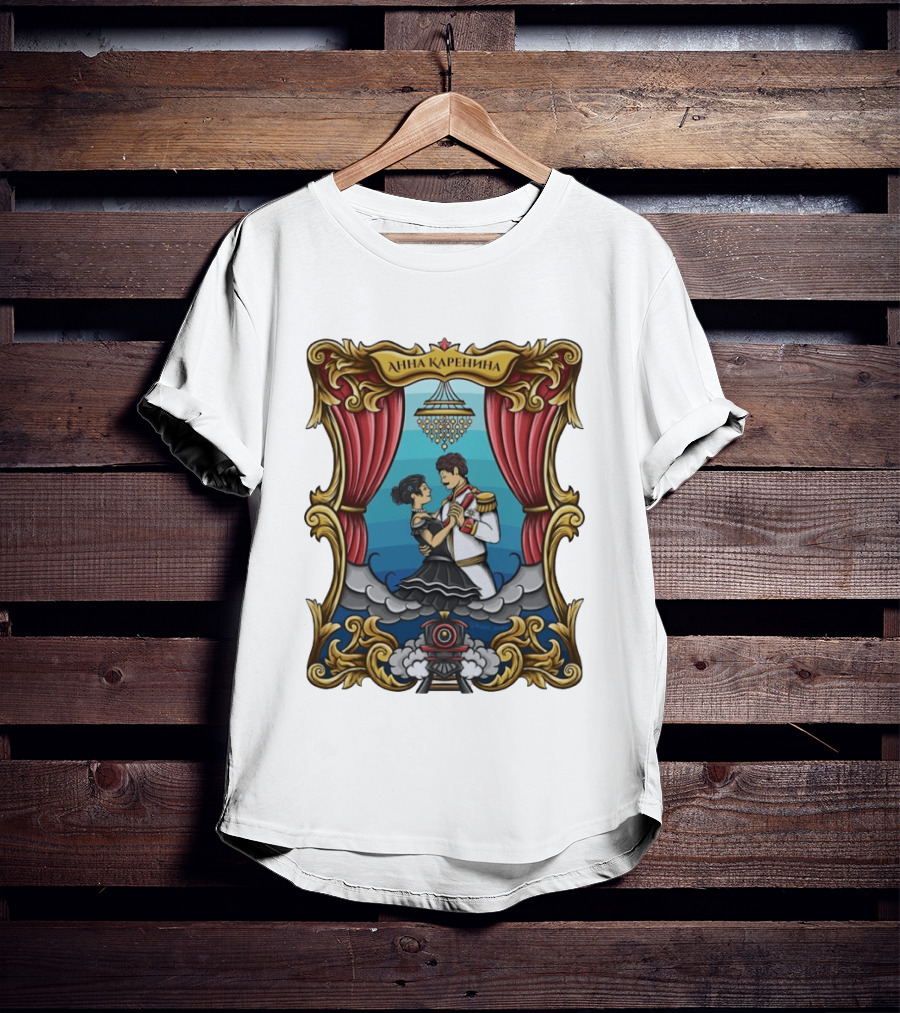 Anna Karenina Ballroom Dance Scene With Train Motif T-Shirt
