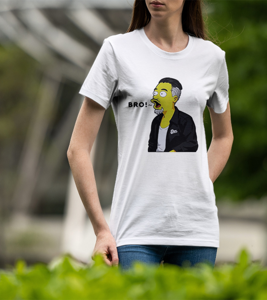 BRO The Simpson Basketball Player Inspired Character With Yellow Humor T-Shirt